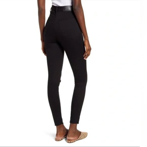 MADEWELL 11” high rise skinny Dark Rinse Wash Raw Hem Crop Ankle Cut Jeans Pant - Picture 3 of 8